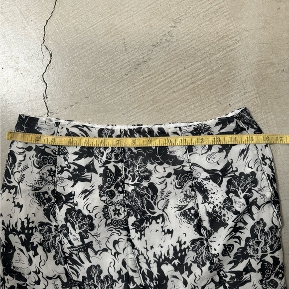 VINTAGE DRAMA SAMURAI GRAPHIC PRINT CHIFFON SKIRT - Picture 8 of 9